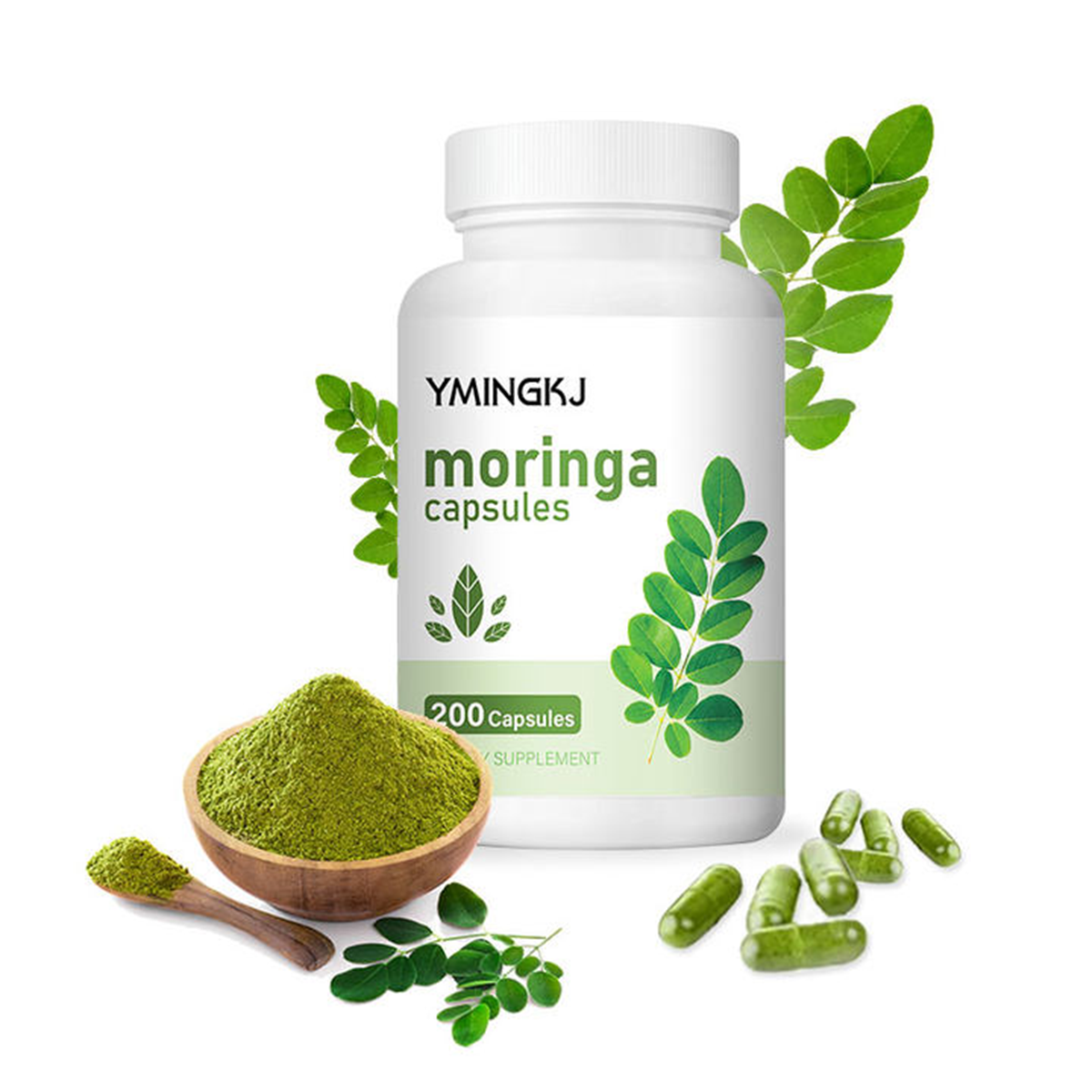 Moringa Leaf Powder - Organic Moringa Oleifera Leaf Powder Capsules,Natural