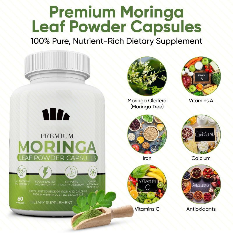 Natural Moringa Capsules -100% - مراجعة Moringa Leaf Powder وسعره