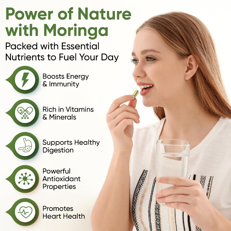Natural Moringa Capsules -100% - مراجعة Moringa Leaf Powder وسعره