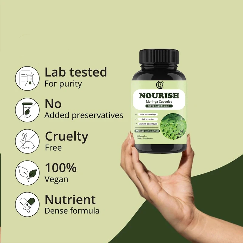 Moringa Capsules | 100% Pure M - مراجعة Moringa Leaf Powder وسعره