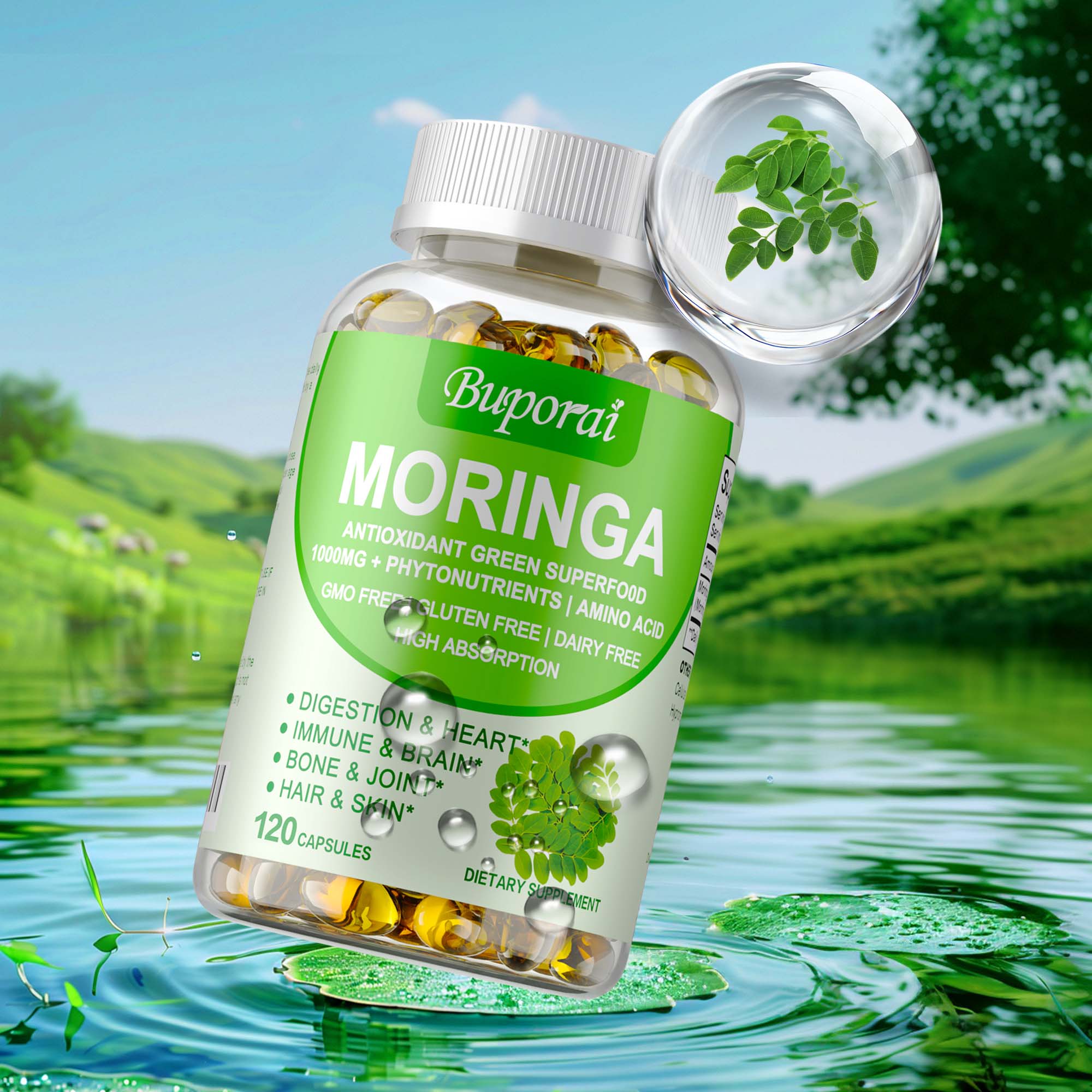 Moringa Capsules 1000mg - Supp - مراجعة Moringa Leaf Powder وسعره